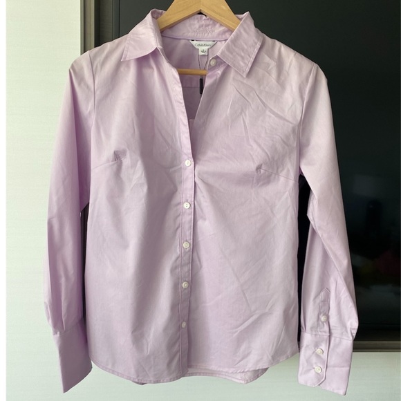 New Calvin Klein Office Work Button Down Shirt in Lilac - Small - Picture 2 of 6